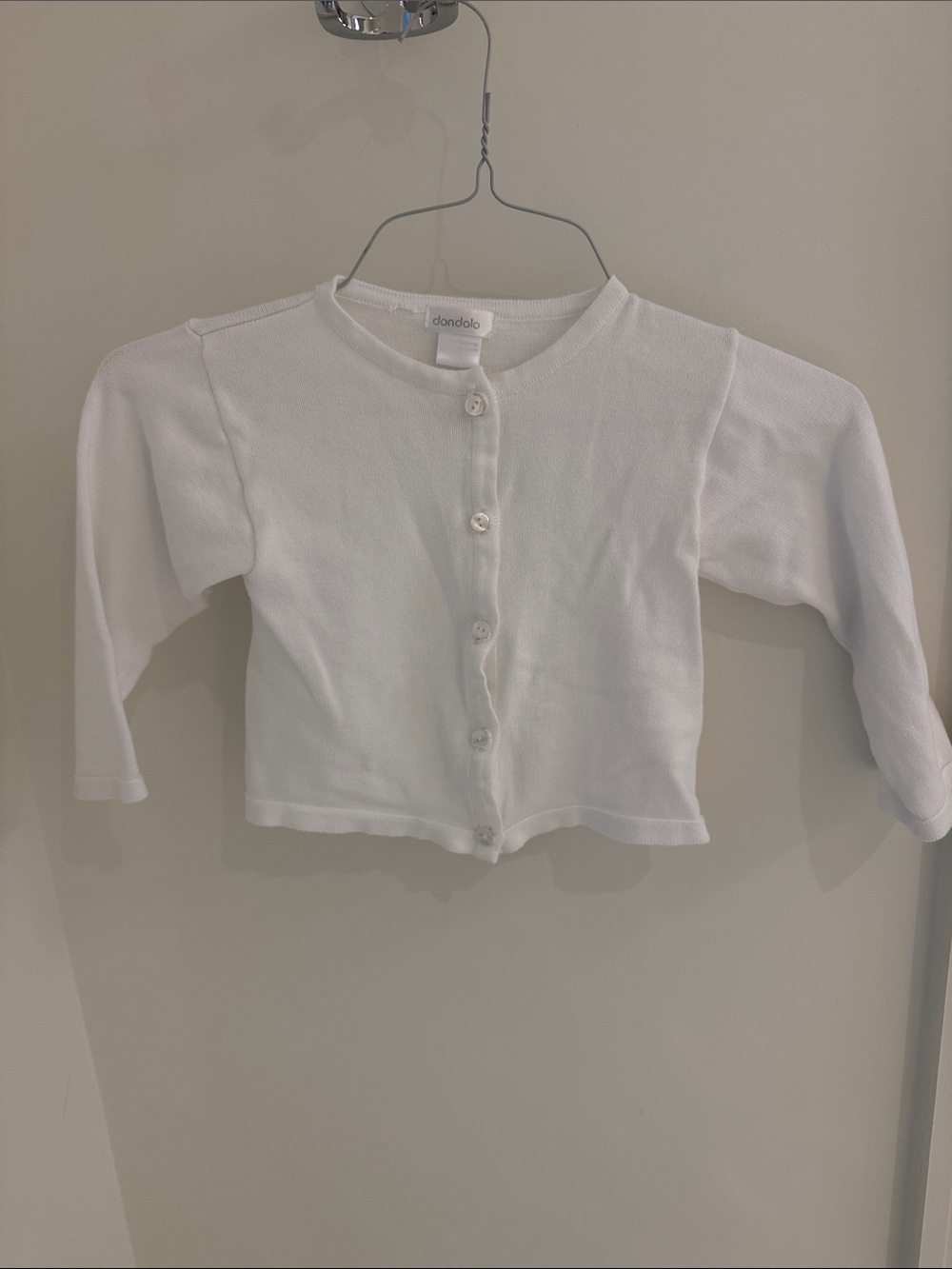 Dondolo White Button-Front Kids Cardigan